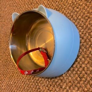 Elevated Cat Pet Bowls and collar Puppy Feeder Food Water Tilted Stand Dish
